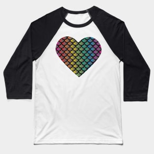 Rainbow Mermaid Scales Baseball T-Shirt